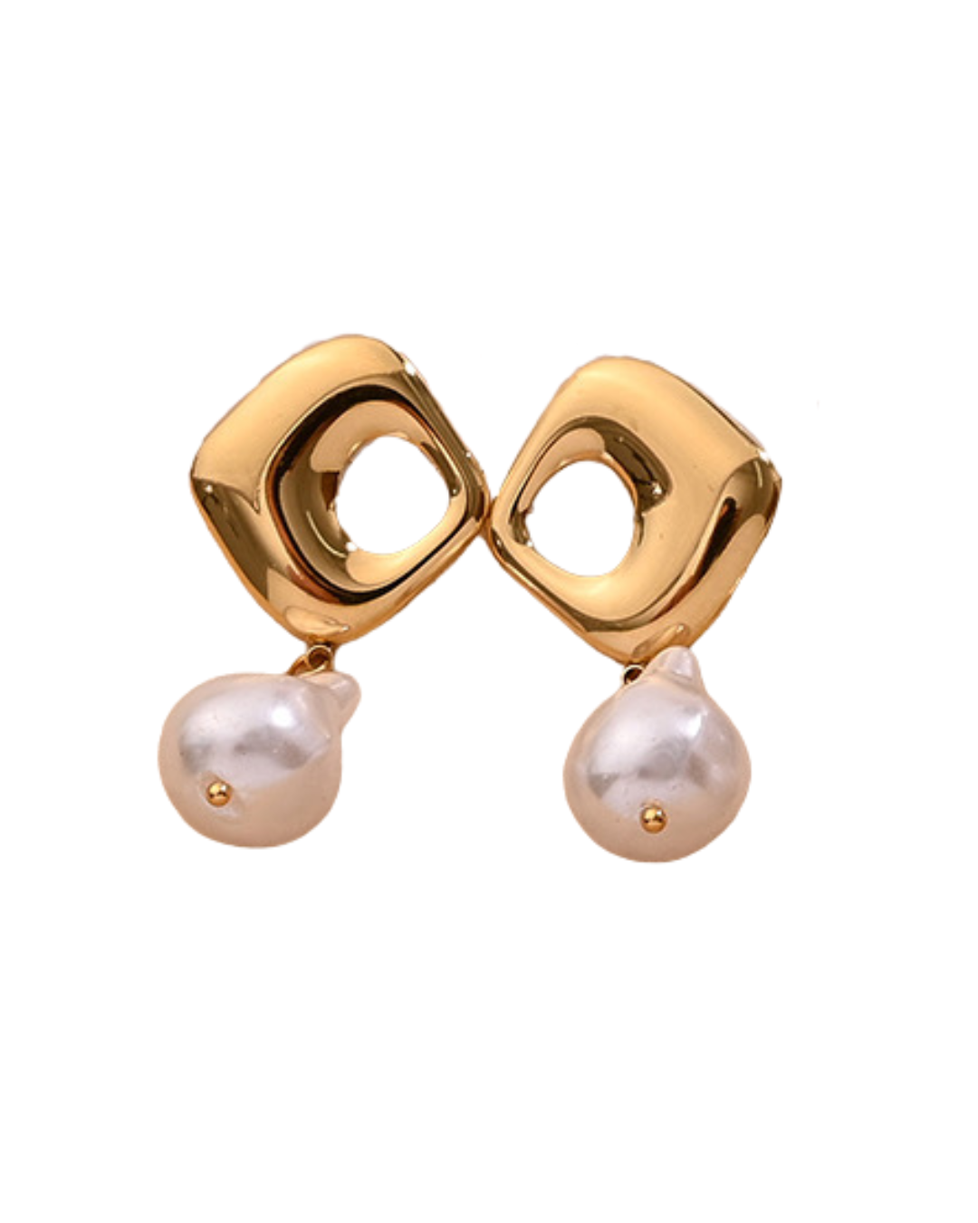 Girly Gold Pearly Earrings