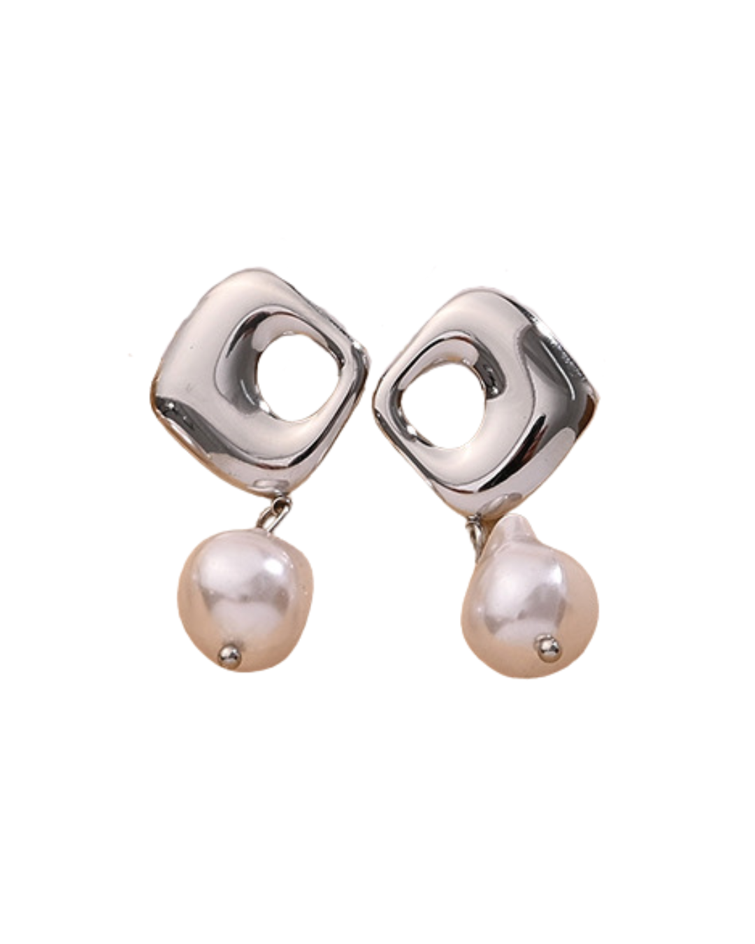 Girly Silver Pearly Earrings