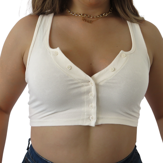 Vanilla Button Cropped Top